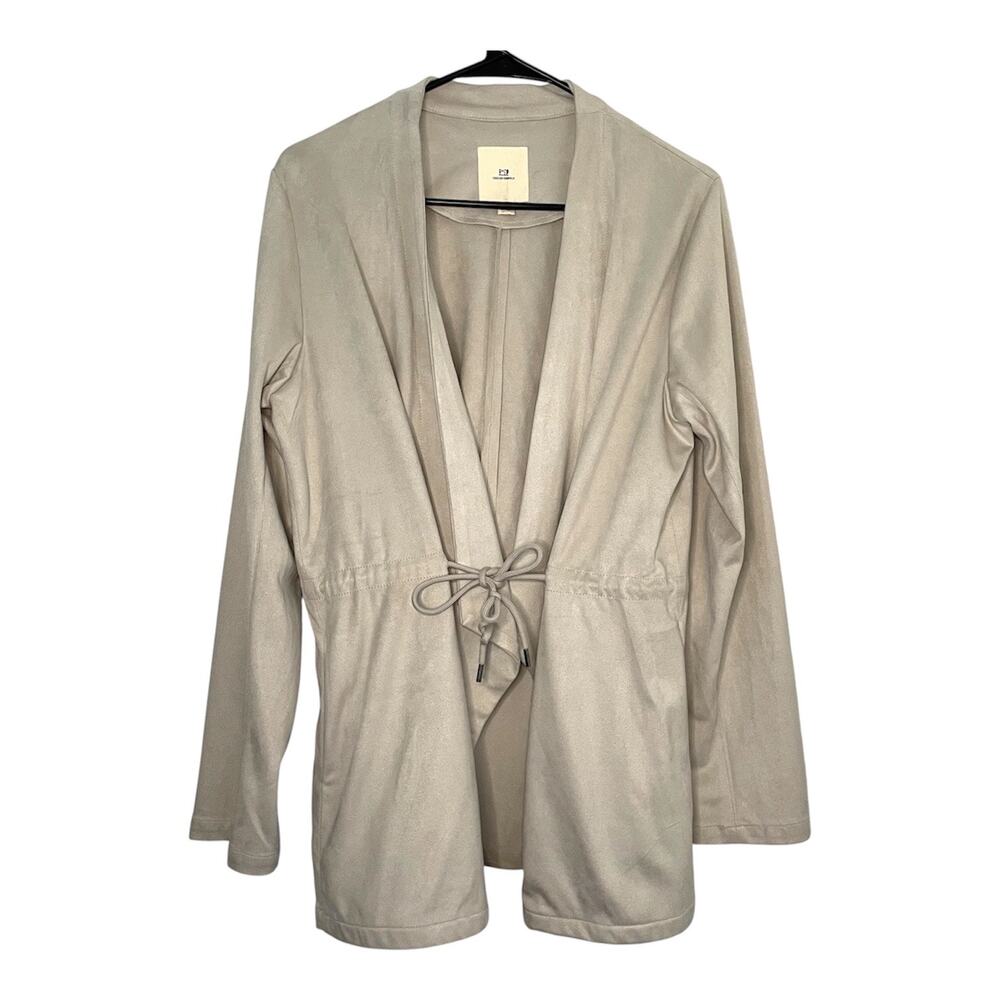 Thread & Supply Women’s L Light Gray Wrap Front Tie Waist Jacket Cardigan Soft
